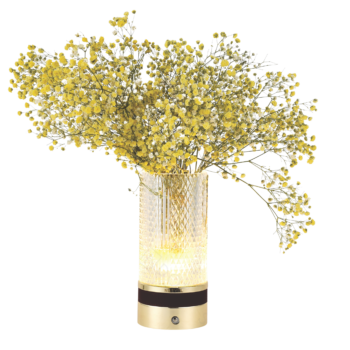 Abajur Dimerizável Metal Dourado e Acrílico 10x22cm - Sindora DCT02853