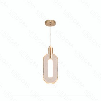 Pendente Metal Dourado e Cristal 10×24CM – Sindora DCD02212