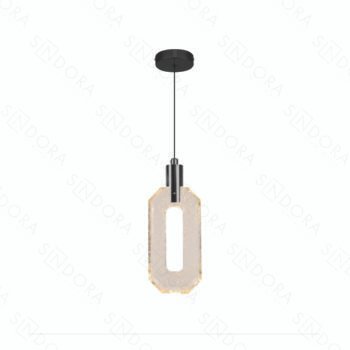 Pendente Metal Preto e Cristal 10×24CM – Sindora DCD02213
