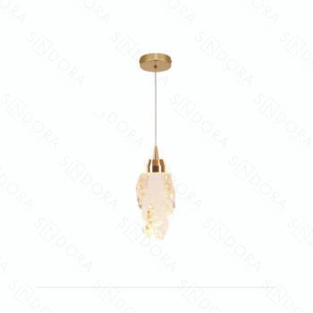 Pendente Metal Dourado e Cristal 9×20CM – Sindora DCD02217