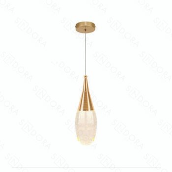 Pendente Metal Dourado e Cristal 7×24CM – Sindora DCD02219