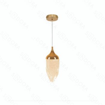 Pendente Metal Dourado e Cristal 7×19CM – Sindora DCD02220