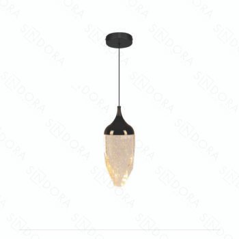 Pendente Metal Preto e Cristal 7×19CM – Sindora DCD02221