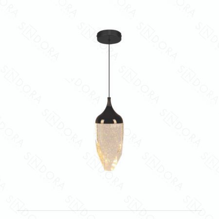 Pendente Metal Preto e Cristal 7×19CM – Sindora DCD02221