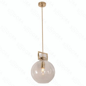 Pendente Metal Bronze e Vidro Transparente 25×33CM - Sindora DCD02957