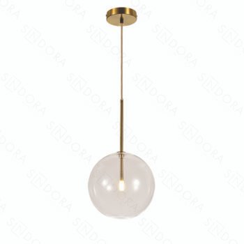 Pendente Metal Bronze e Vidro Transparente - Sindora