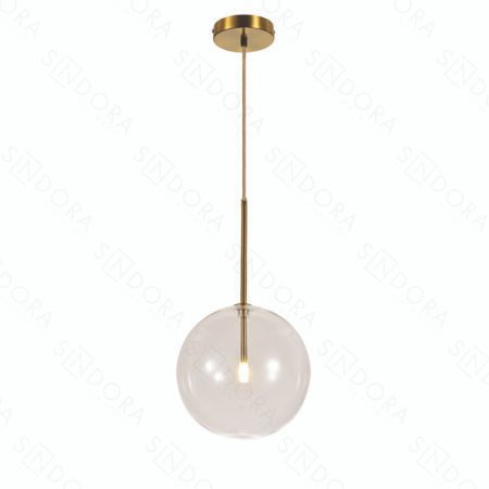 Pendente Metal Bronze e Vidro Transparente - Sindora