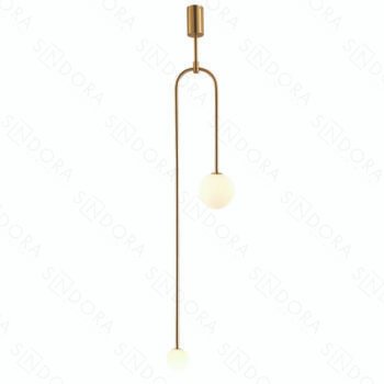 Pentende Metal Bronze e Vidro Branco 122X25CM - Sindora DCD04173