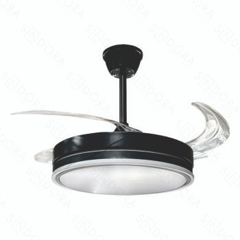 Pendente Ventilador Led 100% Cobre Preto 50x56cm - Sindora DCF08001