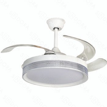 Pendente Ventilador Led 100% Cobre Branco 50x56cm - Sindora DCF08002