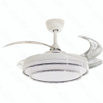 Pendente Ventilador Led 100% Cobre Branco 50x56cm - Sindora DCF08004
