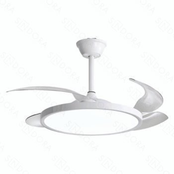 Pendente Ventilador Led 100% Cobre Branco 50x56cm - Sindora DCF08006