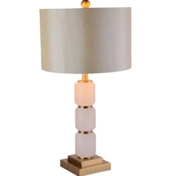 Abajur Metal Dourado e Mármore 38x71cm - Sindora DCT02601