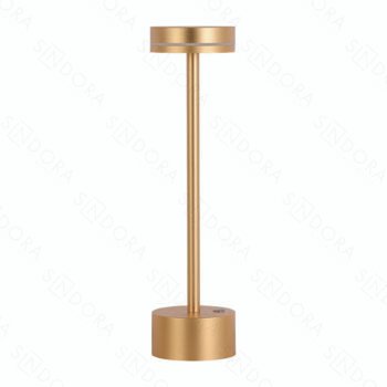 Abajur Dimerizável Metal Dourado e Acrílico com USB 8x31cm - Sindora DCT02960