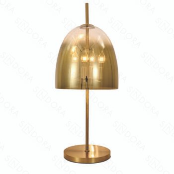 Abajur Metal e Vidro Dourado 33x80cm - Sindora DCT04104