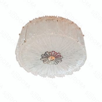 Plafon Led Metal Dourado e Cristal 37x17cm - Sindora DCX01620