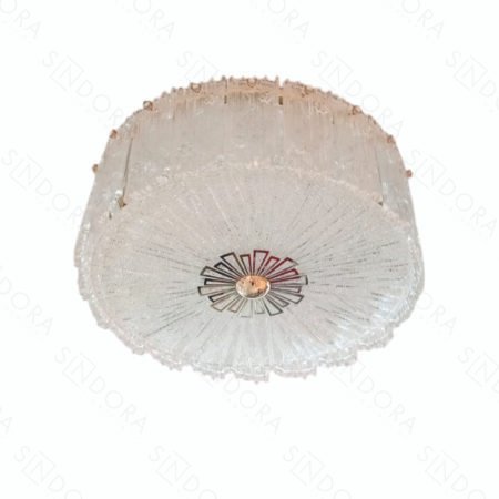 Plafon Led Metal Dourado e Cristal 37x17cm - Sindora DCX01620