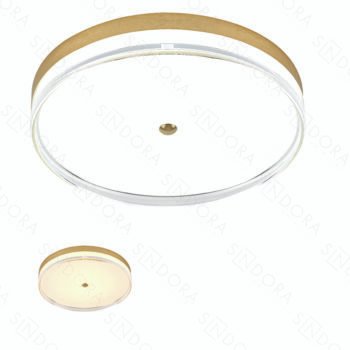 Plafon Metal Dourado Escovado e Acrílico 40CM – Sindora DCX02327