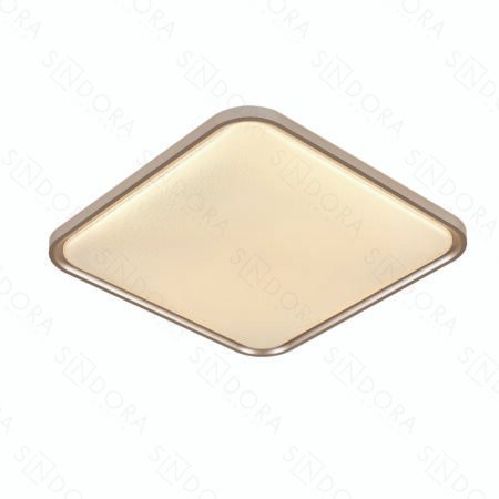 Plafon Led Metal Dourado e Acrilico 51X51X5CM - Sindora DCX02335