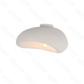 Plafon Metal e Resina Branca 45X30X22CM - Sindora DCX02647.
