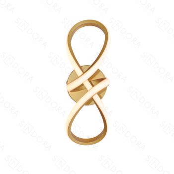 Arandela Led Metal e Silicone Dourado 33x14x11cm - Sindora QB05411