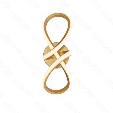 Arandela Led Metal e Silicone Dourado 33x14x11cm - Sindora QB05411