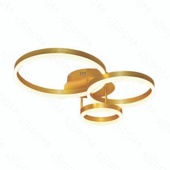 Plafon Led Metal Dourado e Acrilico 20×30×40CM - Sindora QX05359
