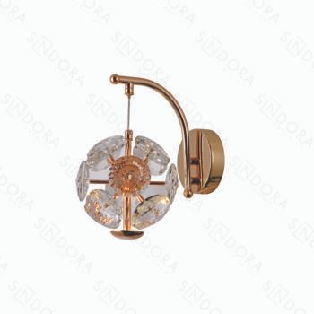 Arandela Metal Dourado e Cristal Transparente 15×20CM – Sindora DCB02199