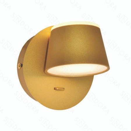 Arandela com Interruptor 12×12CM Metal Dourado e Acrílico – Sindora DCB03257
