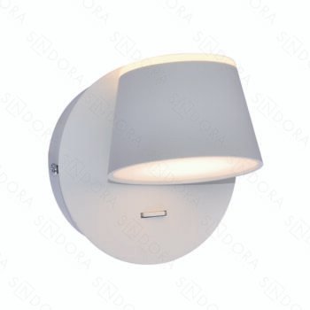 Arandela Metal Branco e Acrilico c/ Interruptor 12×12CM – Sindora DCB03259