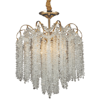 Pendente Metal Dourado e Cristal Transparente 45×50CM - Sindora DCD00486