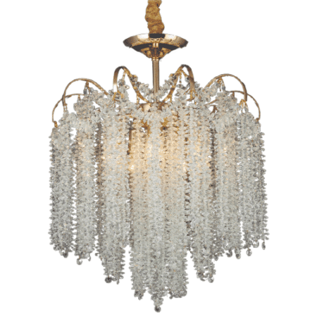 Pendente Metal Dourado e Cristal Transparente 45×50CM - Sindora DCD00486