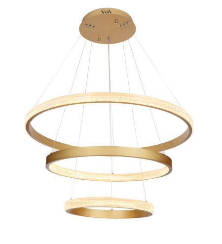 Pendente Alumínio Dourado Fosco 40×60×80CM – Sindora DCD015073