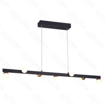 Pendente Metal Preto, Acrílico e Champagne 90×10CM – Sindora DCD01804