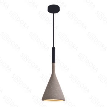 Pendente em Metal e Concreto com Pedra 15x35CM - Sindora DCD02603