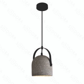 Pendente Metal + Concreto com Pedra 15,5x22cm – Sindora DCD02605