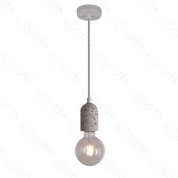 Pendente em Metal e Concreto com Pedra  6x9CM - Sindora DCD02608