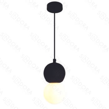 Pendente em Metal e Concreto Preto 10x20CM - Sindora DCD02613