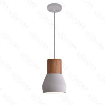 Pendente em Metal e Concreto Branco12x18CM - Sindora DCD02620