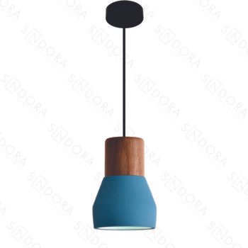 Pendente em Metal e Concreto Azul12x18CM - Sindora DCD02622