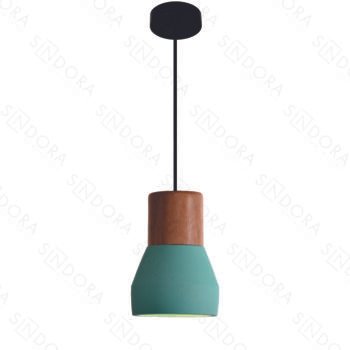 Pendente em Metal e Concreto Verde Light 12x18CM - Sindora DCD02623