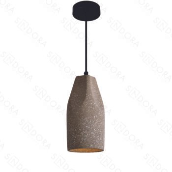 Pendente em Metal e Concreto com Pedra 12x26CM - Sindora DCD02627