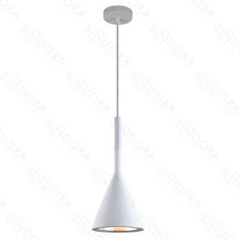Pendente em Metal e Concreto Branco15x35CM - Sindora DCD02631