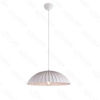 Pendente em Metal Branco e Gesso 35x13CM - Sindora DCD02632