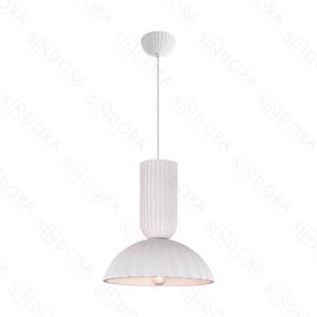 Pendente em Metal Branco e Gesso 35x31CM - Sindora DCD02634