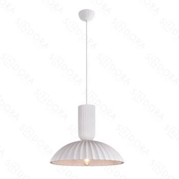 Pendente em Metal Branco e Gesso 50x31CM - Sindora DCD02635
