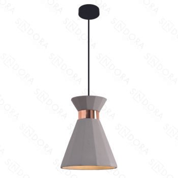 Pendente em Metal Dourado e Concreto 20x25,5CM - Sindora DCD02641