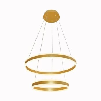 Pendente Alumínio Escovado Dourado e Acrílico 40×60CM - Sindora DCD03002