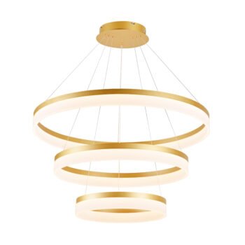 Pendente Alumínio Dourado e Acrílico 40×60×80CM - Sindora DCD03005