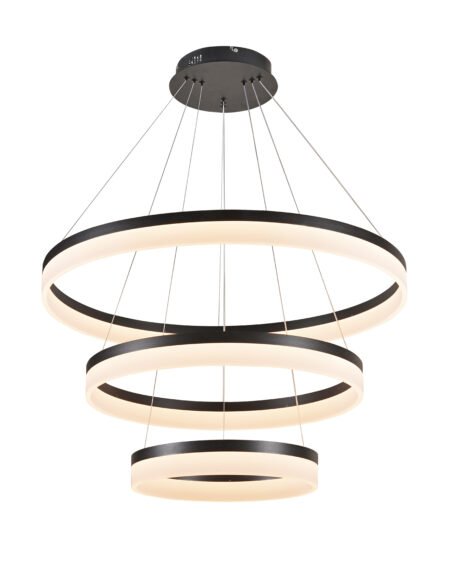 PENDENTE ALUMINIO PRETO e ACRILICO 40×60×80CM - Sindora DCD03006